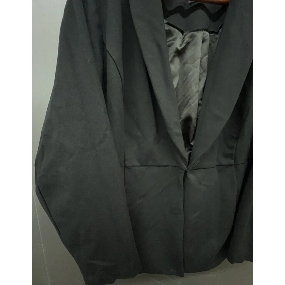 Studio By Torrid Blazer 5 Black Ponte Peplum Stretch Jacket Versatile Career - Picture 3 of 11